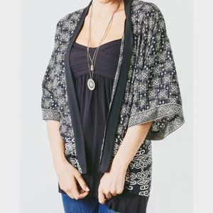black patterned kimono